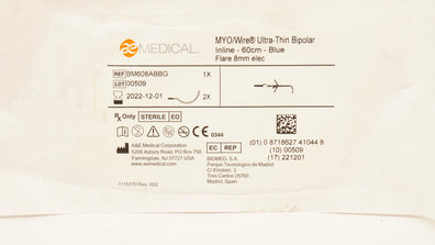 A&E Medical BM608ABBG MYO/Wire Ultra-Thin Bipolar Inline 60cm Blue (x)